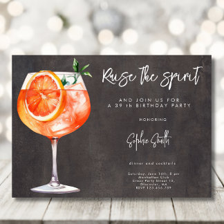 Cocktail Geburtstagsparty Aquarell Einladung
