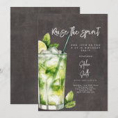 Cocktail Geburtstagsparty Aquarell Einladung (Vorne/Hinten)