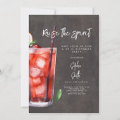 Cocktail Geburtstagsparty Aquarell Einladung (Vorderseite)