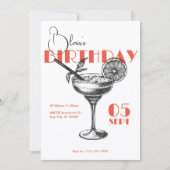 Cocktail Geburtstagsparty Einladung (Vorderseite)