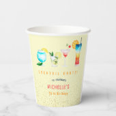 Cocktail Geburtstagsparty für Erwachsene Pappbecher (Rückseite)