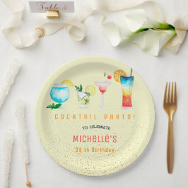 Cocktail Geburtstagsparty für Erwachsene Pappteller