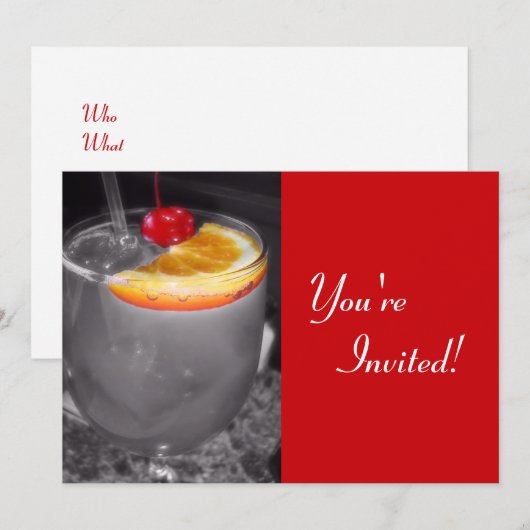 Cocktail-Getränk Einladung (Vorne/Hinten)