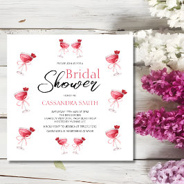 Cocktail Getränk Pink Bow Brautparty Einladung