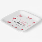 Cocktail Getränk Pink Bow Brautparty Pappteller (Gewinkelt)