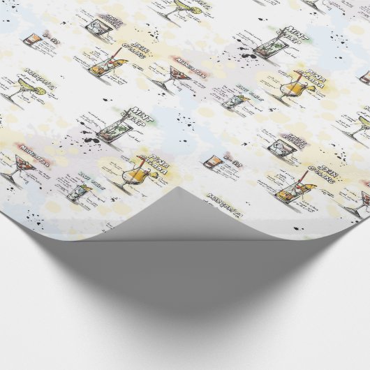 Cocktail-Getränk-Rezept-Entwurf Geschenkpapier (Ecke)