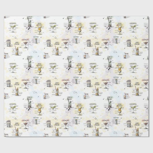 Cocktail-Getränk-Rezept-Entwurf Geschenkpapier (Flach)