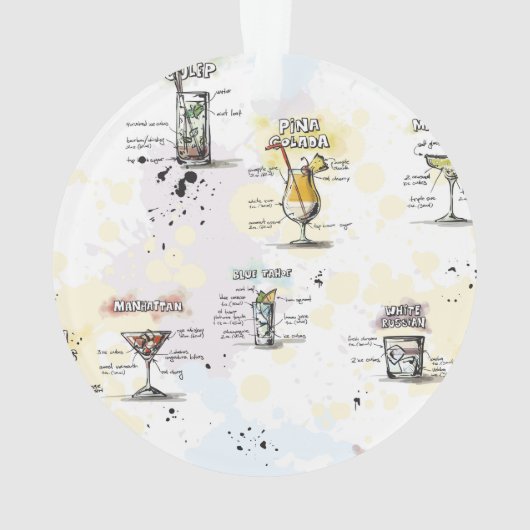 Cocktail-Getränk-Rezept-Entwurf Ornament (Rückseite)