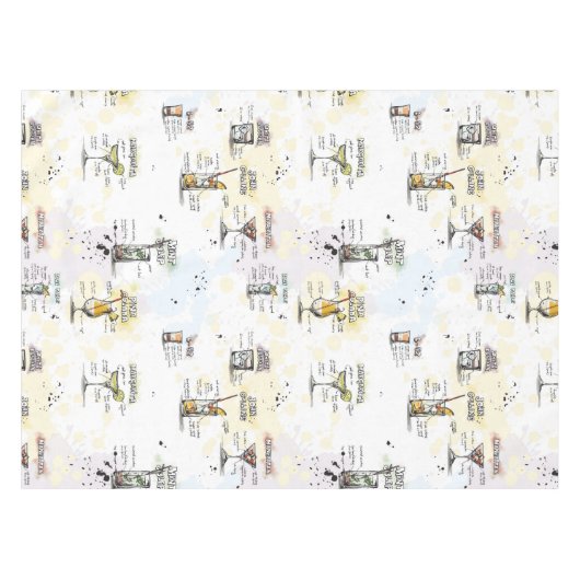 Cocktail-Getränk-Rezept-Entwurf Tischdecke (Vorderseite (Horizontal))