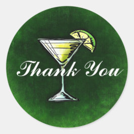 Cocktail Gin und Tonic Danke Runder Aufkleber