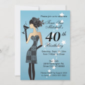 Cocktail Girl Geburtstagsparty Einladung (Vorderseite)