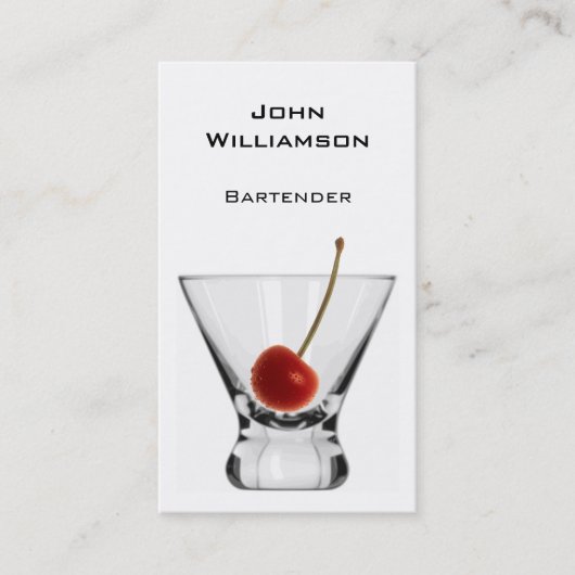 Cocktail-Glas-Kirschberuflicher Barkeeper Visitenkarte (Vorderseite)