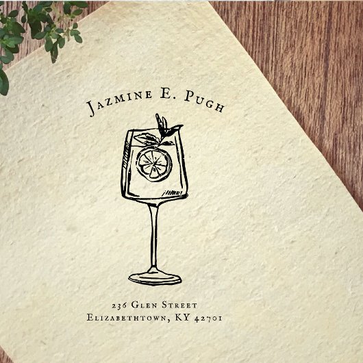 Cocktail-Glas Rücksiegel Stempel