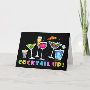COCKTAIL GLÄSER HOCHHEBEN Begrüßung oder Notizkart Karte