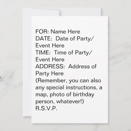 COCKTAIL-GLÄSER UP PARTY EINLADUNG (Rückseite)