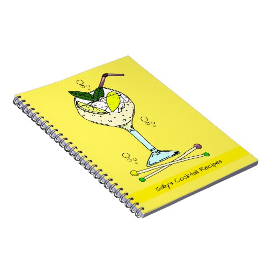 Cocktail Glass Gin Drinker Cocktail Rezept Notizblock (Rechte Seite)