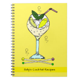 Cocktail Glass Gin Drinker Cocktail Rezept Notizblock