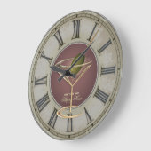 Cocktail Glass Happy Hour Wall Clock Große Wanduhr (Winkel)
