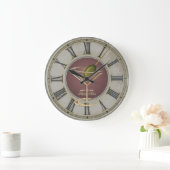 Cocktail Glass Happy Hour Wall Clock Große Wanduhr (Zuhause)