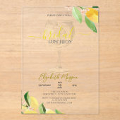 Cocktail Glass Lemon Fruit Bridal Luncheon Acryleinladungen (Vorderseite)