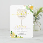Cocktail Glass Lemon Fruit Bridal Luncheon Einladung (Stehend Vorderseite)