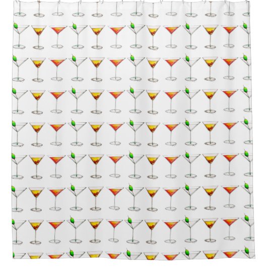 Cocktail Glass Mixed Drink Martini Kosmopolit Duschvorhang (Vorderseite)
