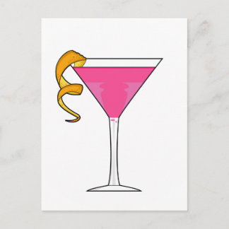 Cocktail Glass & Orange Drehung Postkarte
