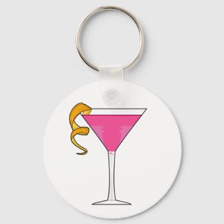 Cocktail Glass & Orange Drehung Schlüsselanhänger