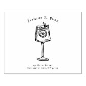 Cocktail Glass Return Address Rubber Stamp Gummistempel (Prägung)