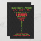 Cocktail Glass Word Weihnachten Party Einladung (Vorne/Hinten)