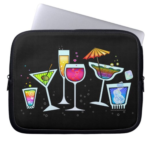 COCKTAIL GLASSEN ELECTRONICS LAPTOP BAG LAPTOPSCHUTZHÜLLE (Vorderseite)