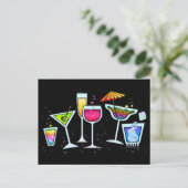 COCKTAIL GLASSEN POSTCARD POSTKARTE (Stehend Vorderseite)