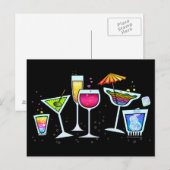 COCKTAIL GLASSEN POSTCARD POSTKARTE (Vorne/Hinten)