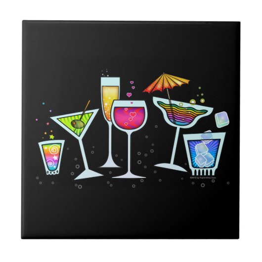 COCKTAIL GLASSEN TILE - UNTERSETZER - TRIVET (Vorderseite)
