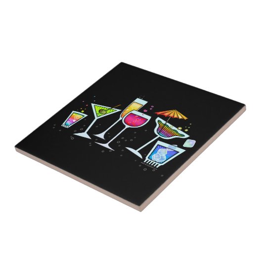 COCKTAIL GLASSEN TILE - UNTERSETZER - TRIVET (Seite)