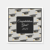 Cocktail Größe Graduation Cap Napkins Serviette (Vorderseite)
