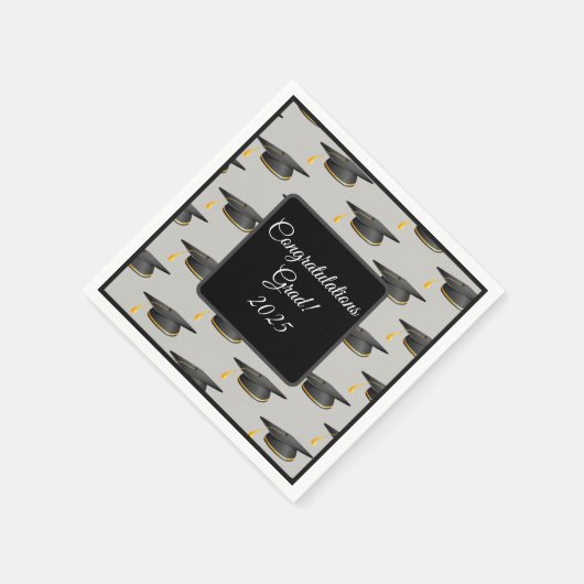 Cocktail Größe Graduation Cap Napkins Serviette (Ecke)