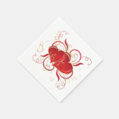 Cocktail Größe Papier Napkins-Valentine Herz Serviette (Ecke)