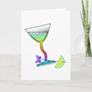 COCKTAIL-GRÜßKARTEN - SCHMETTERLING MARTINI KARTE