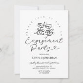 Cocktail Hand gezeichnet Whimsisches Engagement Pa Einladung (Vorderseite)