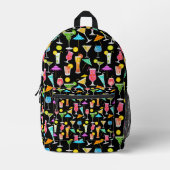Cocktail Happy Hour Party Time Pattern Bedruckter Rucksack (Vorderseite)