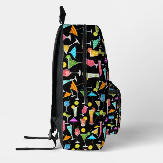 Cocktail Happy Hour Party Time Pattern Bedruckter Rucksack (Links)