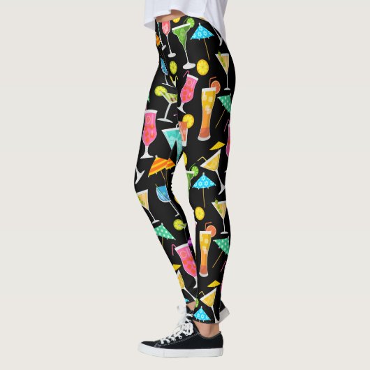 Cocktail Happy Hour Party Time Pattern Leggings (Links)