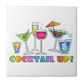 COCKTAIL HERAUF GLAS-FLIESE - UNTERSETZER - TRIVET (Vorderseite)