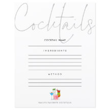 Cocktail hinzufügen Sie Ihre eigene Rezept-Seite