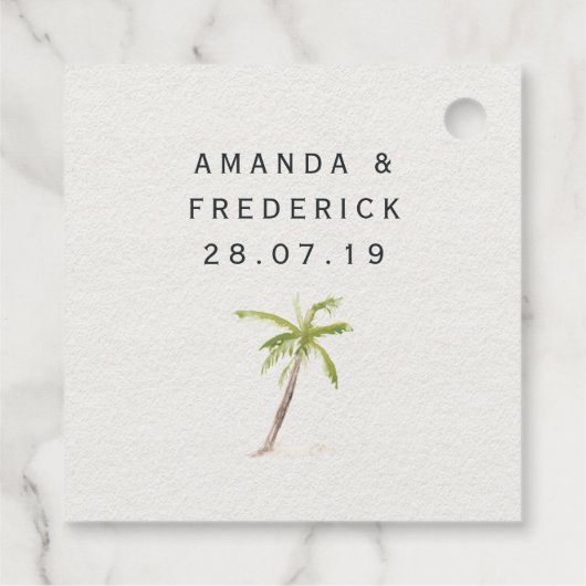 Cocktail-Hochzeit im tropischen Meer Geschenkanhänger (Rückseite)