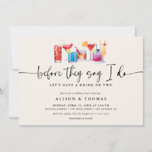 Cocktail-Hochzeitsdusche   Verlobungsfeier Einladung