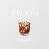 Cocktail Hochzeitsfeiern im Wasserfarbenfrohen Bar Fensteraufkleber (Blatt)