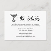 Cocktail-Hochzeitsinformationen - Detailkarte Begleitkarte (Vorderseite)