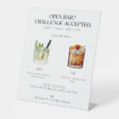 Cocktail-Hochzeitszeichen für offene Bar Signatur Sockelschild (Vorderseite)